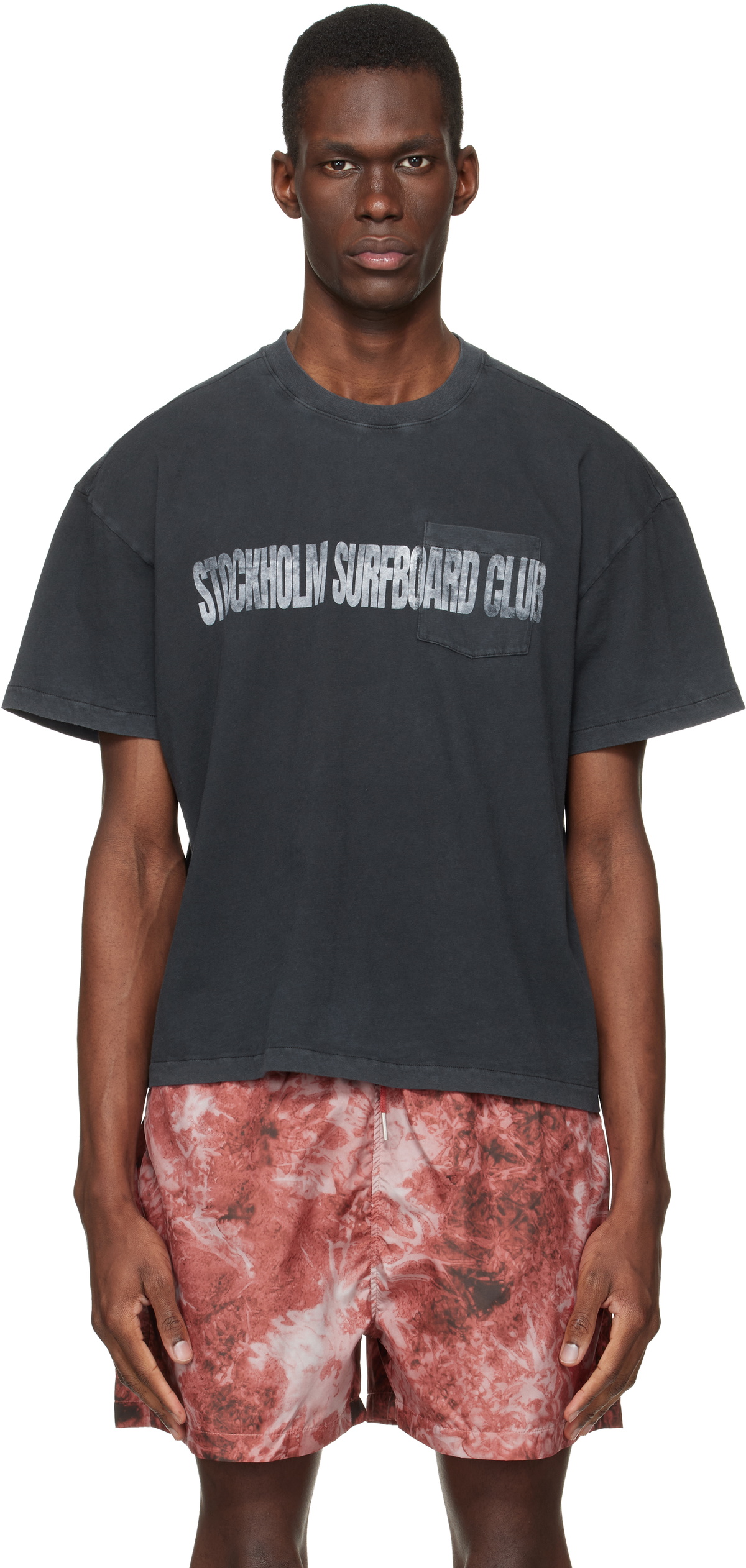 Stockholm (Surfboard) Club Black Printed Pocket T-shirt