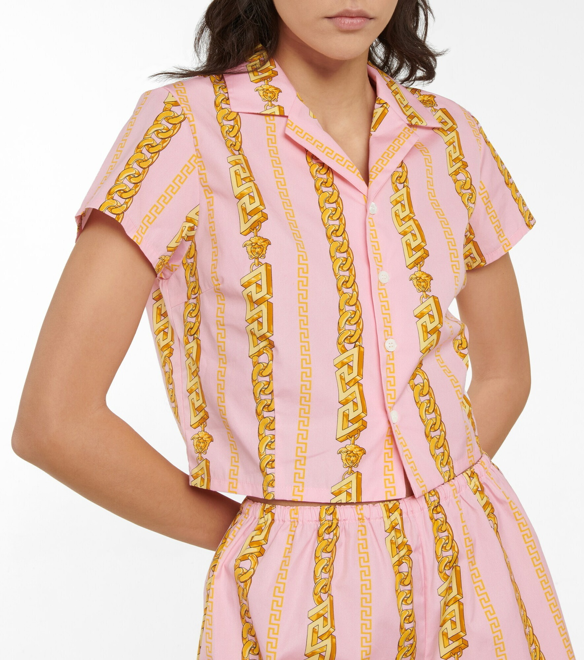 【関税＆送料込み】Versace Printed Shirtdress Versace Treasure Cover-Up Dress Print | VERSACE US