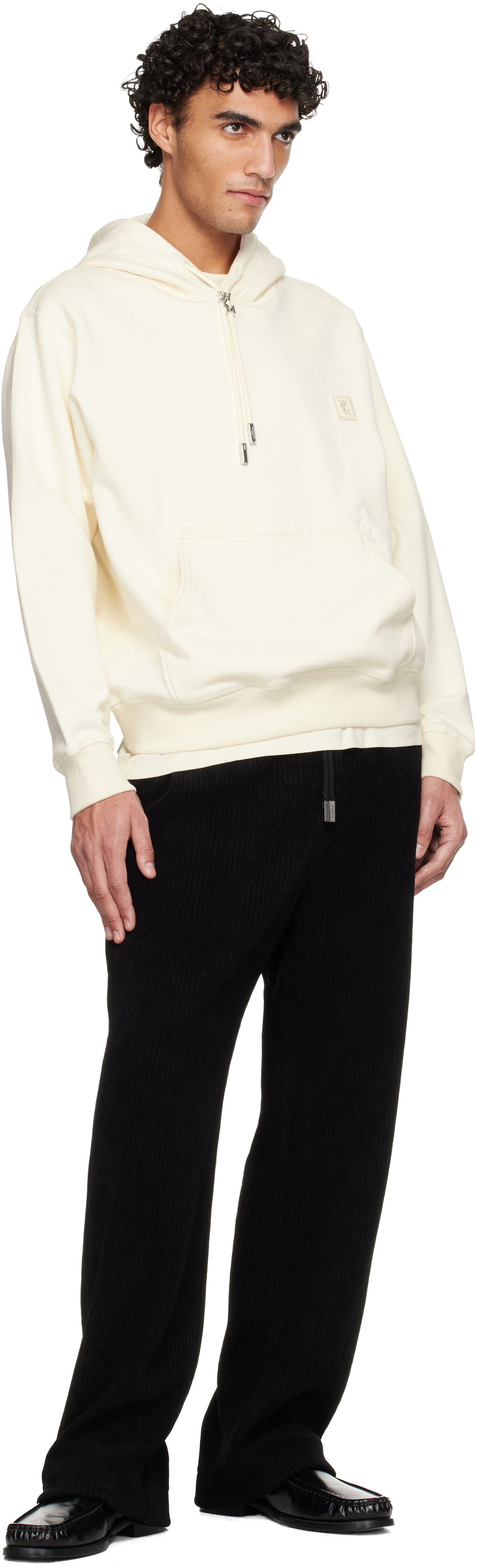 WOOYOUNGMI Black Banded Ribbed Sweatpants