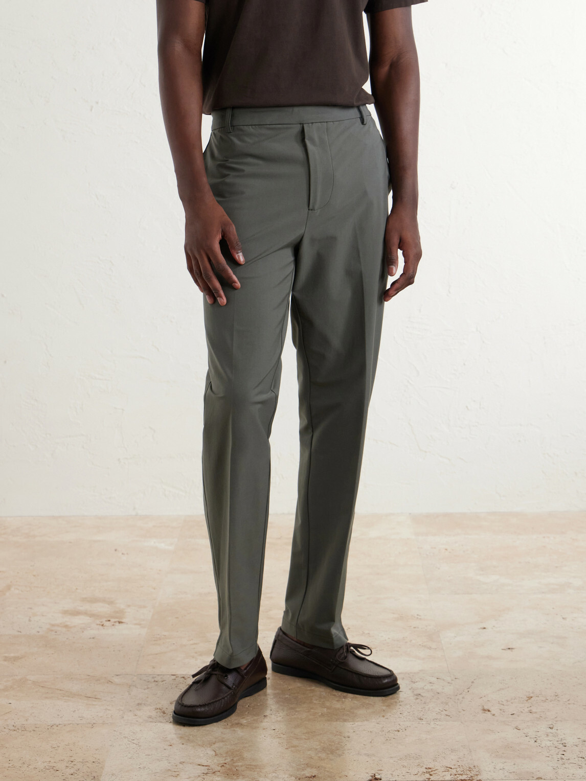 James Perse - Slim-Leg Stretch Cotton-Blend Trousers - Green