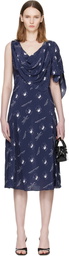Sandy Liang Navy Sonata Midi Dress