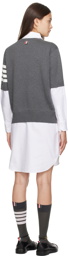 Thom Browne Gray 4-Bar Midi Dress