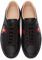 Gucci Black Embroidered Ace Sneakers