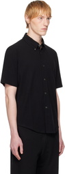 Lady White Co. Black S/S Piqué Button Down Shirt