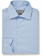 Canali - Puppytooth Cotton Shirt - Blue