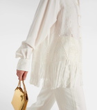 Stella McCartney Open-knit fringed oversized shirt