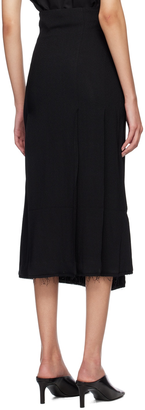 BITE Black Raw Midi Skirt