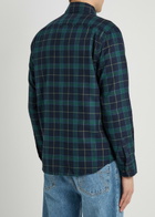 Les Deux Lennon Checked Cotton Overshirt Navy
