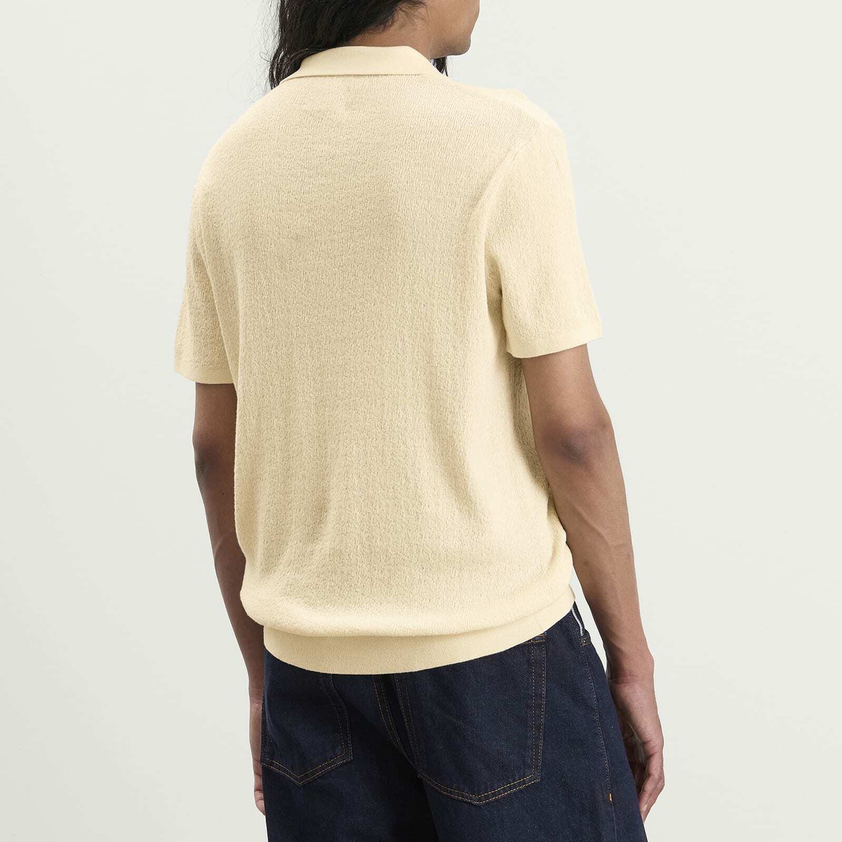 END. x Ronning Men's Textured Polo Shirt in Stone