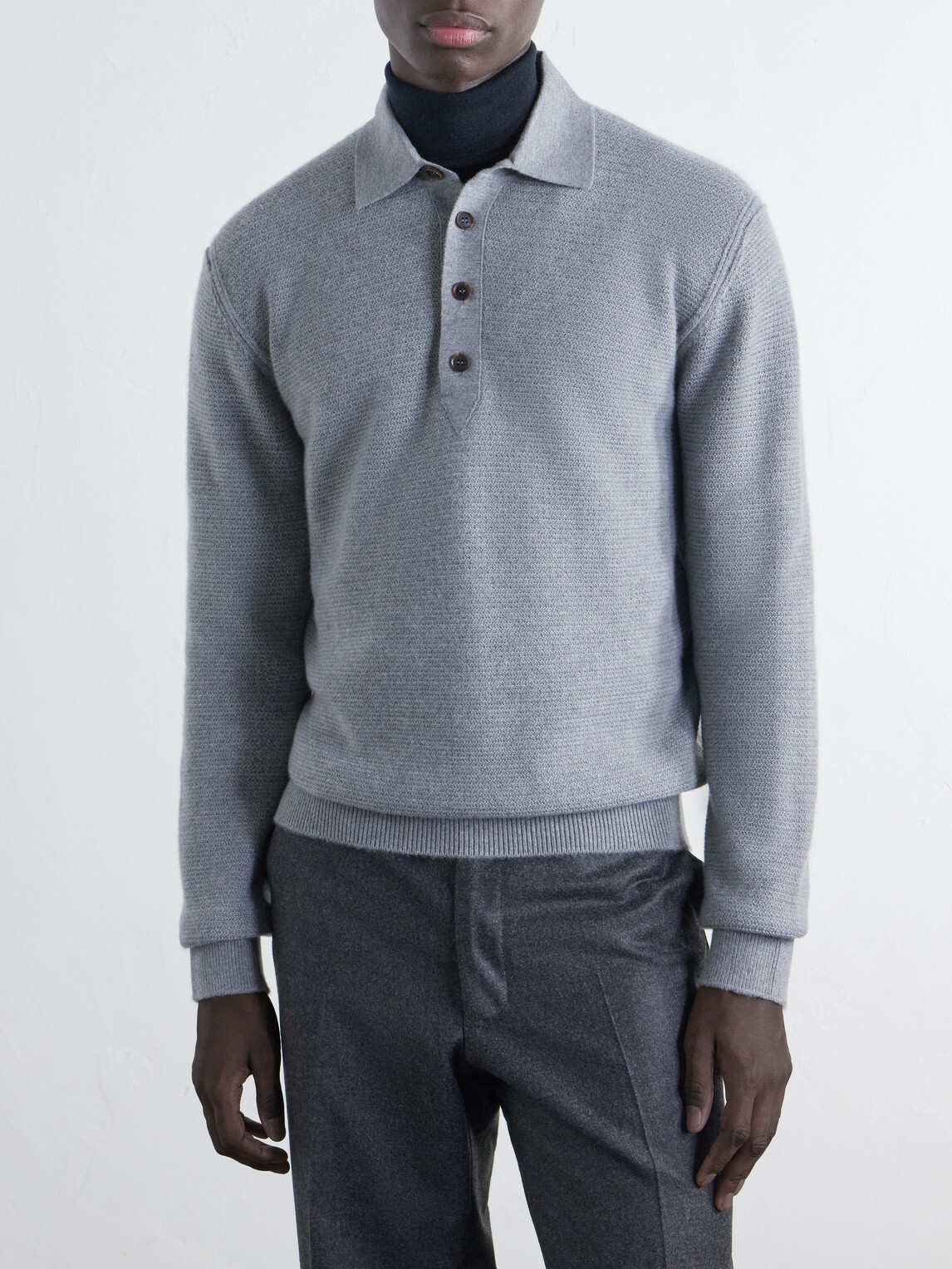 Zegna - Oasi Cashmere-Piqué Polo Shirt - Gray