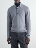 Zegna - Oasi Cashmere-Piqué Polo Shirt - Gray