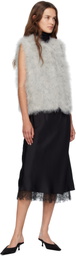 Yves Salomon Green Cropped Feather Vest