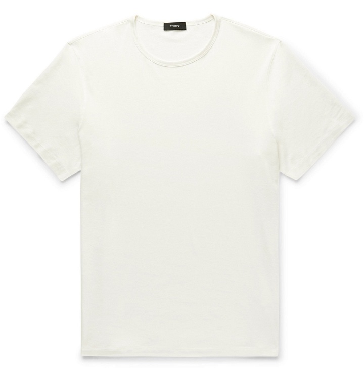 Photo: Theory - Cotton-Jersey T-Shirt - White