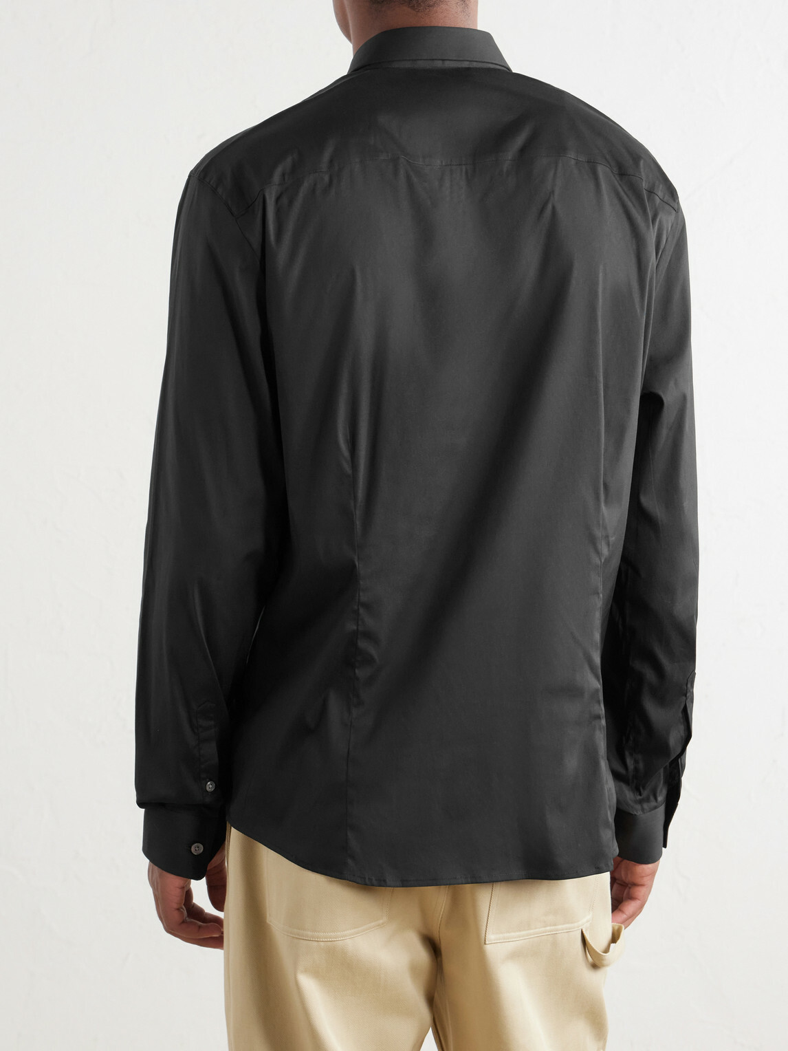 James Perse - Stretch Cotton-Blend Poplin Shirt - Black
