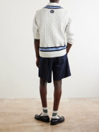 Polo Ralph Lauren - Wimbledon Logo-Embroidered Knitted Cotton Vest - Neutrals