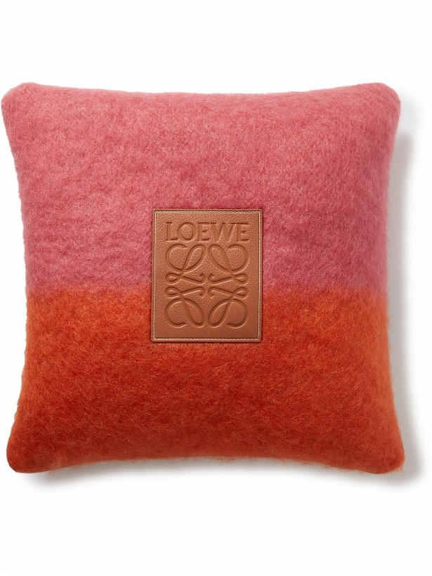 Photo: Loewe - Logo-Appliquéd Two-Tone Mohair-Blend Cushion