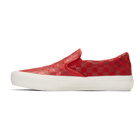 Vans Red Engineered Garments Edition Embossed Checkerboard Classic Slip-On Sneakers