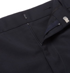 Valentino - Navy Slim-Fit Stripe-Trimmed Wool and Mohair-Blend Trousers - Men - Navy