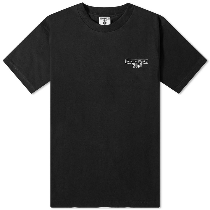 Photo: Service Works Men's Scribble Logo T-Shirt in Black