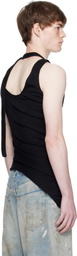 Jean Paul Gaultier Black Twisted Double Layered Tank Top