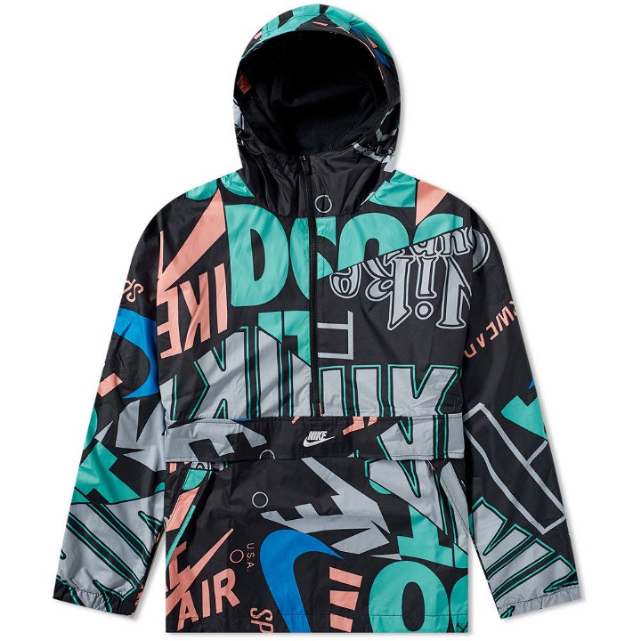 Photo: Nike 'Just Do It' All Over Print Hooded Jacket Black