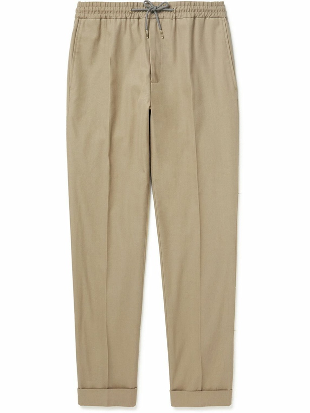 Photo: Paul Smith - Straight-Leg Cotton-Blend Twill Drawstring Trousers - Neutrals