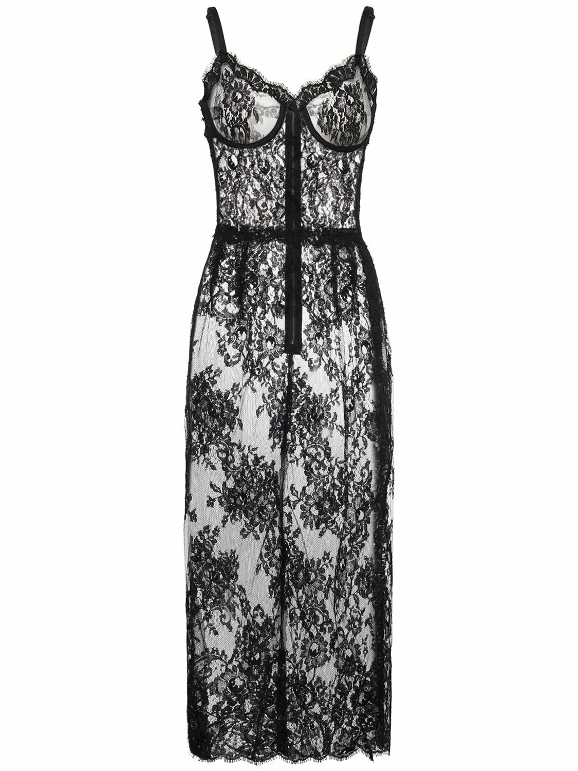 DOLCE & GABBANA Chantilly Lace Midi Dress Dolce & Gabbana