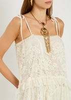 Chloe Floral Guipure Lace Midi Dress White