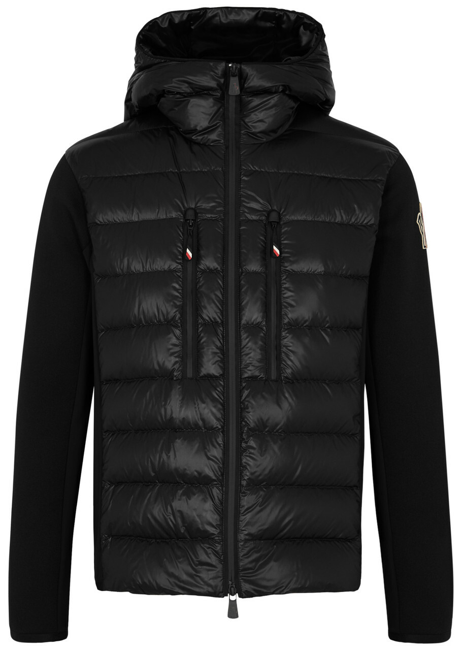Moncler Grenoble Après-Ski Knitted and Quilted Shell Jacket Black