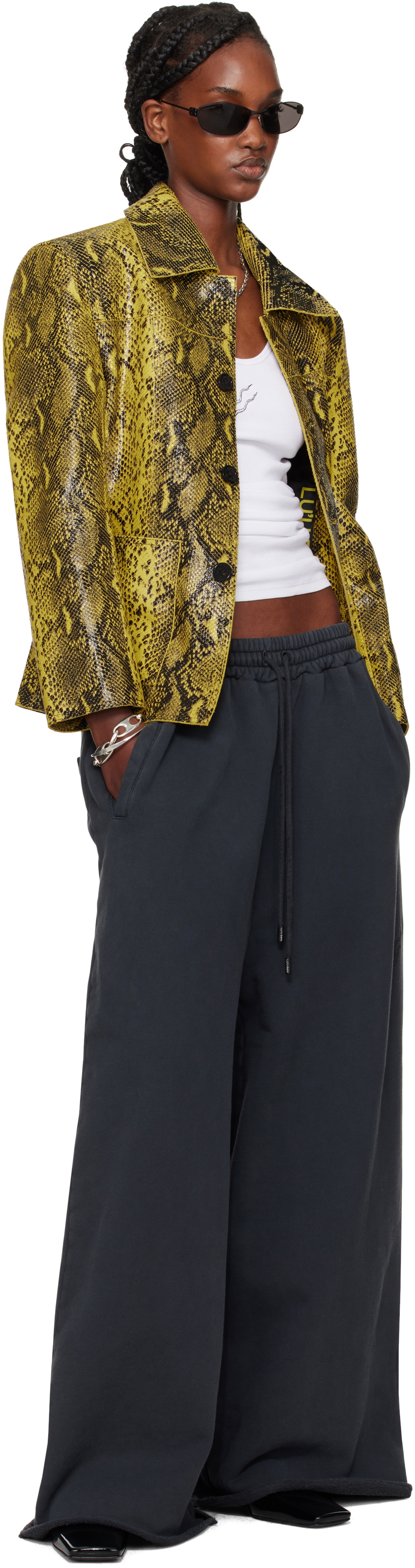 LU'U DAN Black Raw-Cut Bontan Sweatpants