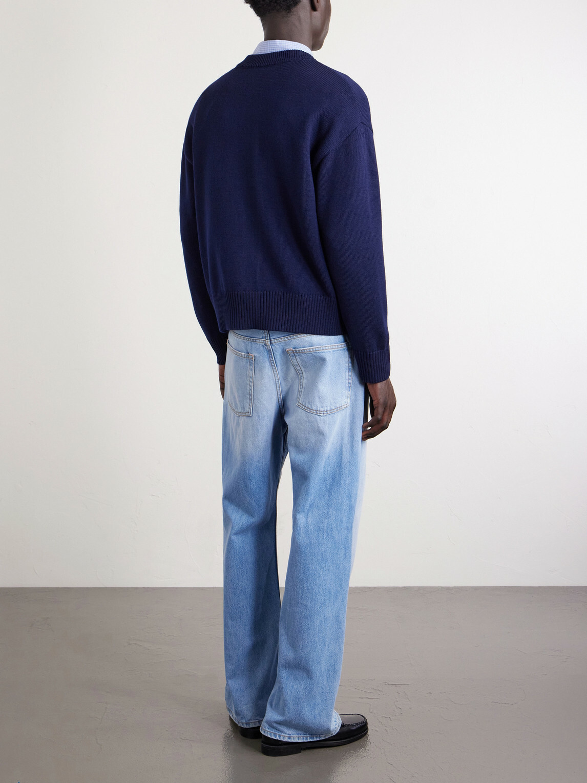 AMI PARIS - Logo-Intarsia Virgin Wool and Cotton-Blend Cardigan