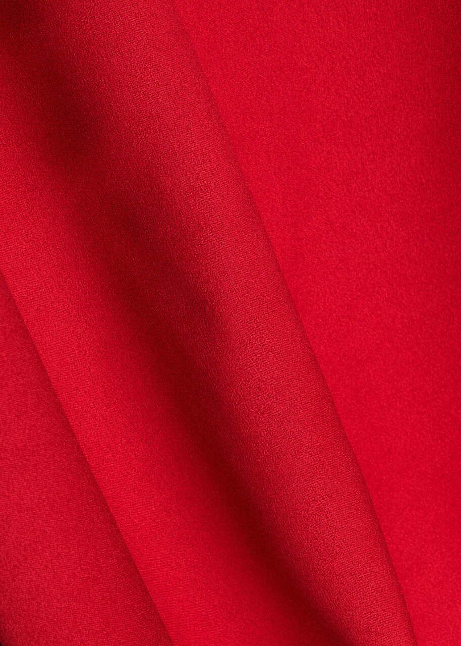 Solace London Fern Halterneck Satin Maxi Dress Red