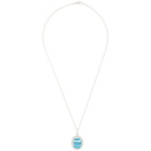 Hatton Labs Silver and Blue HL Crown Stone Pendant Necklace