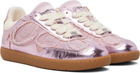 GANNI Pink Crinkle Metallic Sneakers