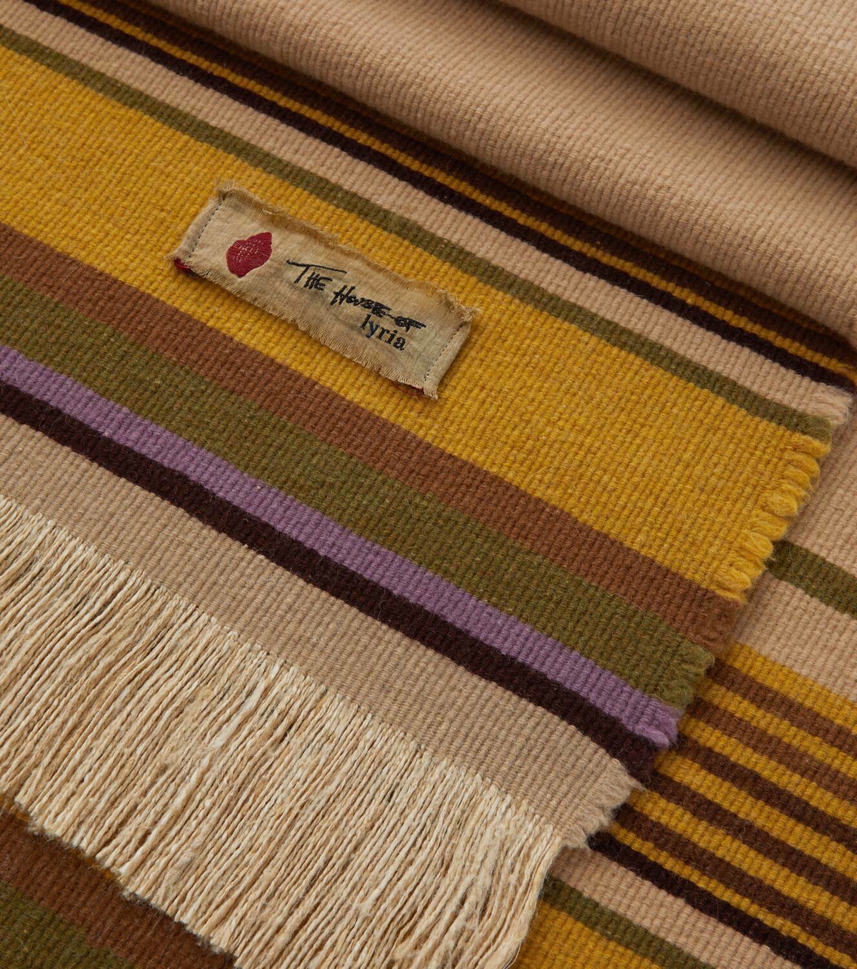 The House of Lyria Grottesco striped silk and wool-blend blanket