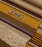 The House of Lyria Grottesco striped silk and wool-blend blanket