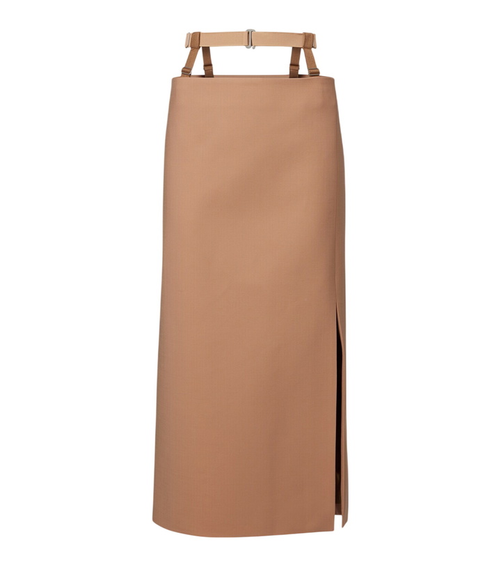 Photo: Mugler Cutout wool-blend pencil skirt
