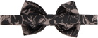 Dries Van Noten Gray & Black Silk Bow Tie