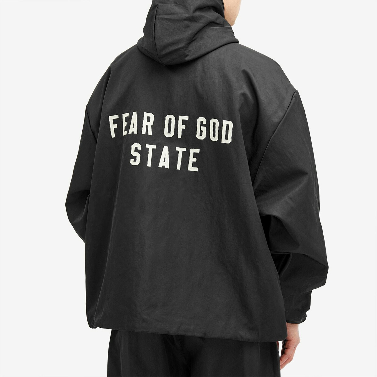 Fear of God ESSENTIALS Men's Textured Nylon Hooded Coach Jacket in