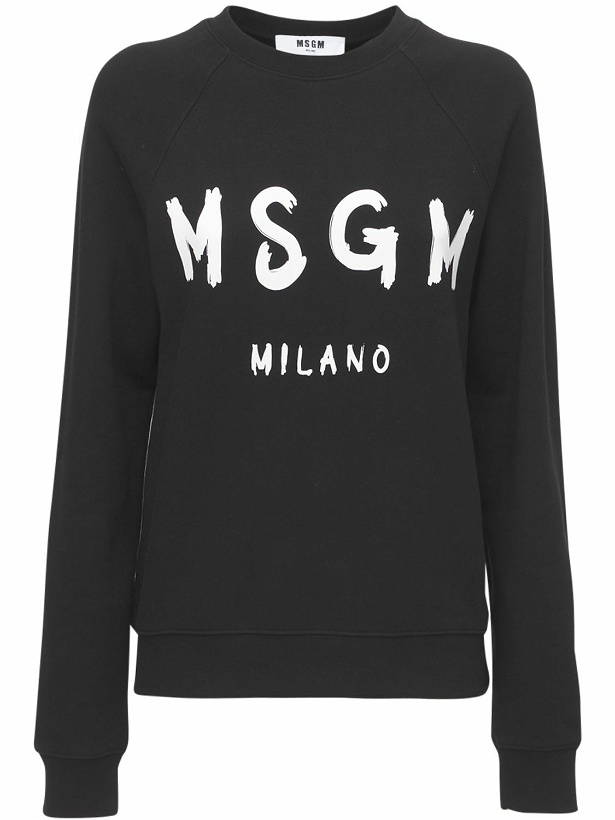 Photo: MSGM - Logo Printed Cotton Sweatshirt