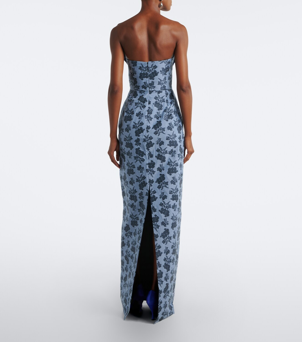 Markarian Rita floral cotton-blend bustier gown
