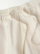 UMIT BENAN - Julian Straight-Leg Silk-Poplin Shorts - Neutrals