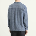 Folk Men's Patch Overshirt in Blue Basketweave