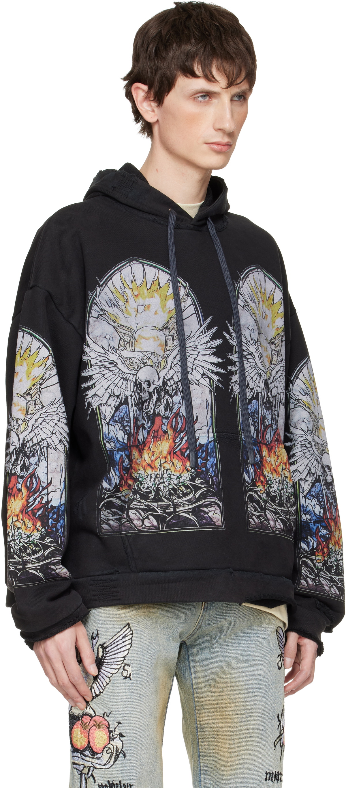 Who Decides War Black Skull Hoodie