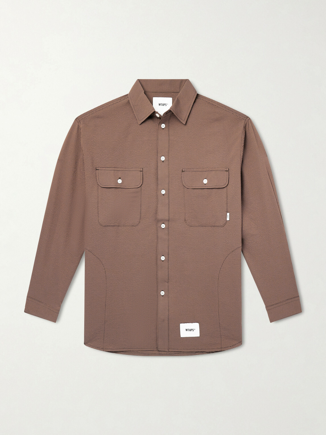 WTAPS - Checked Seersucker Shirt - Brown