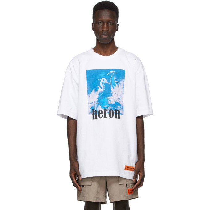 Photo: Heron Preston White and Blue Herons T-Shirt