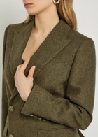 Nili Lotan Weston Double-breasted Wool Blazer Khaki