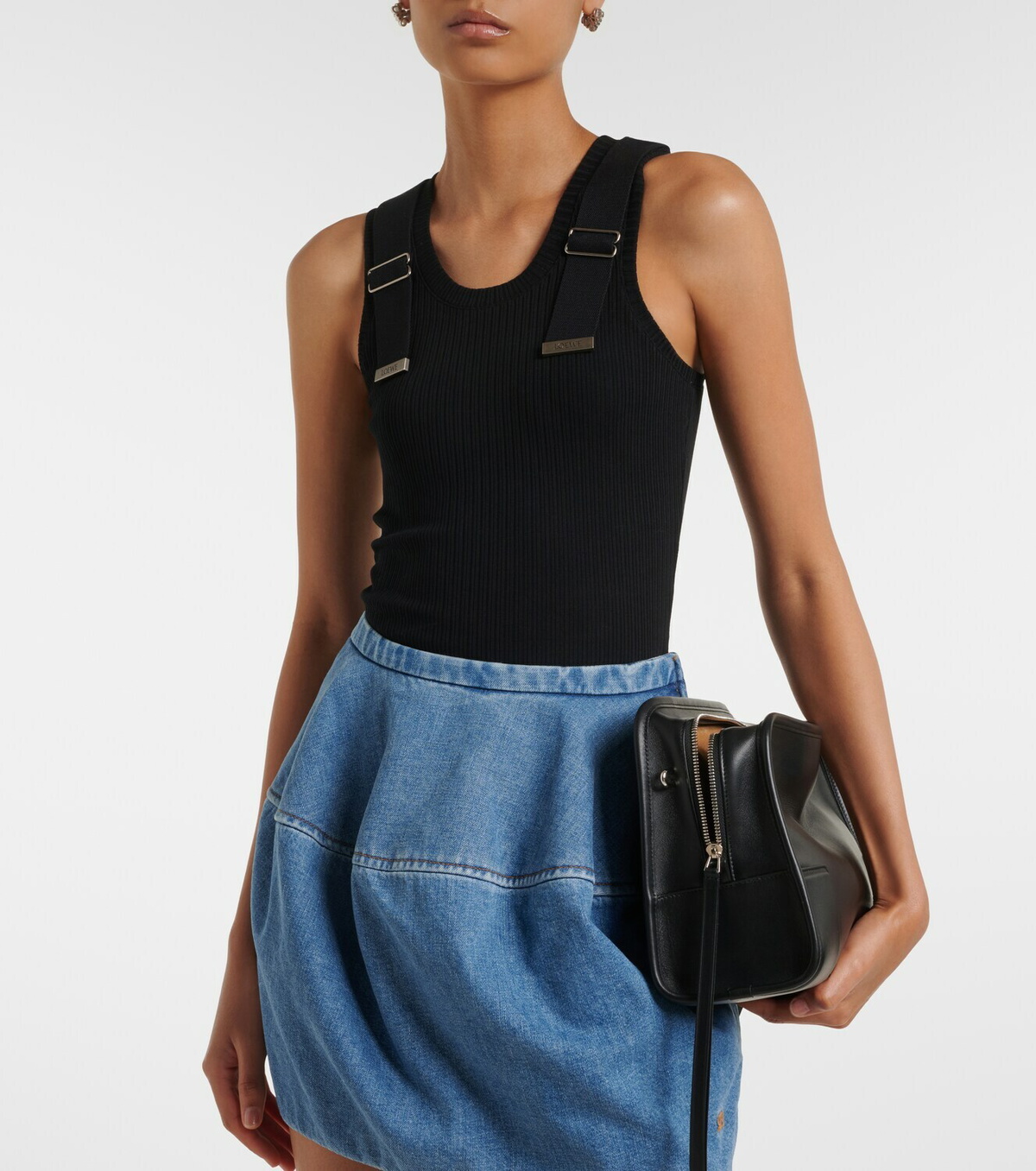 Loewe Ribbed-knit cotton-blend tank top