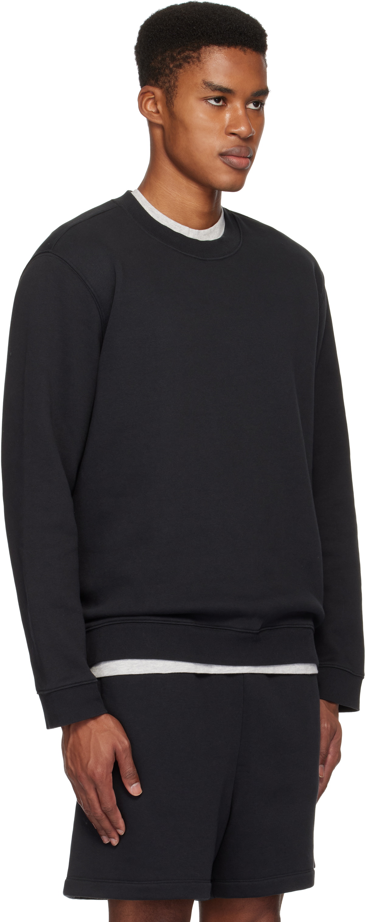 SKIMS Black Fleece Lounge Classic Crewneck Sweatshirt SKIMS