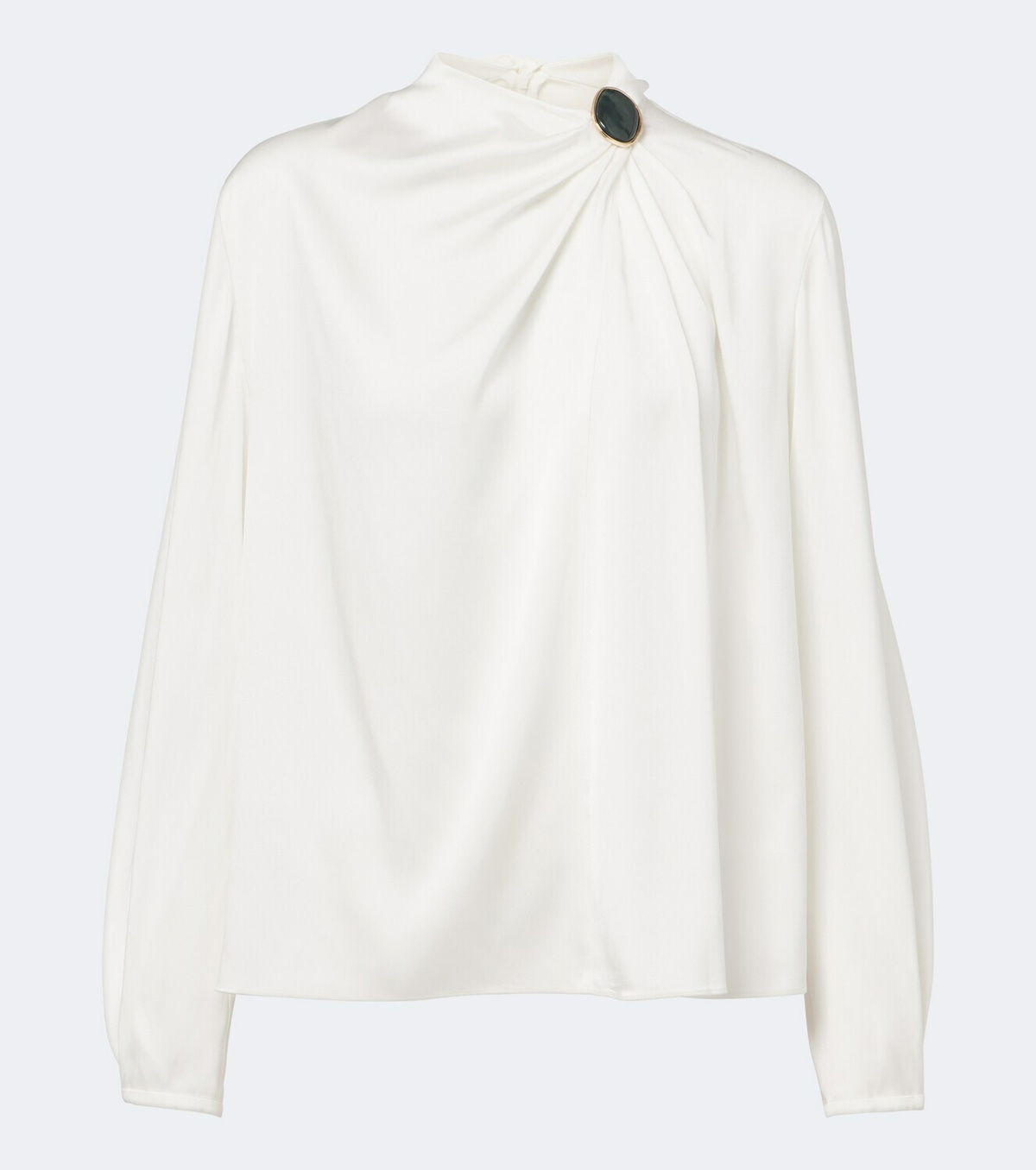 Vince Gathered silk-blend satin blouse